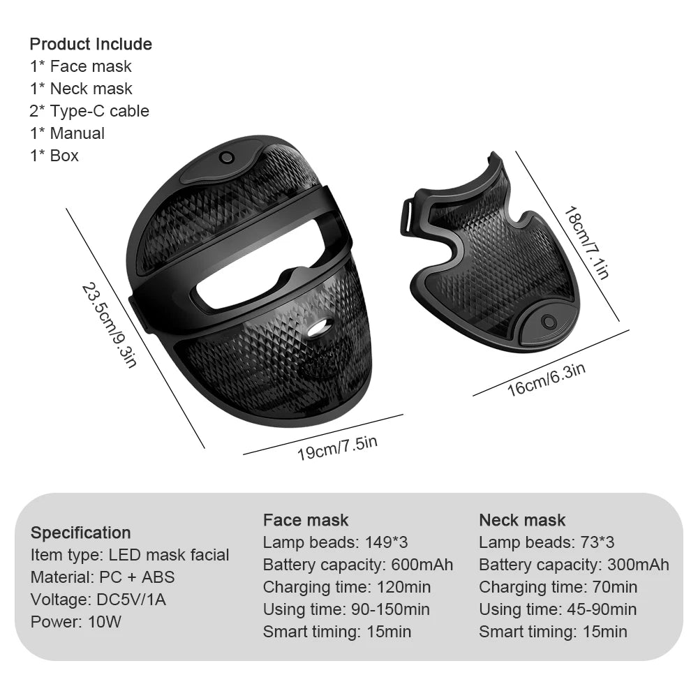 LED Mask with Neck